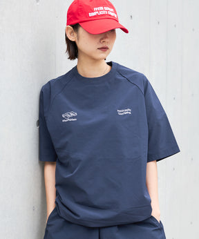 ナイロンゲームTシャツ / ナイロン 半袖 クルーネック Tシャツドローコード ネイビー