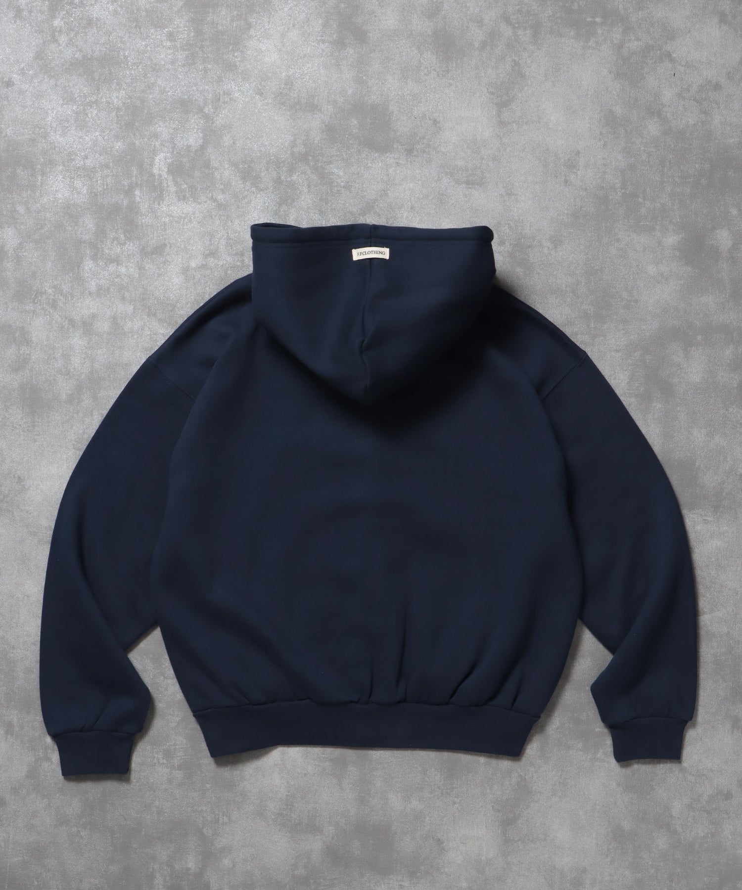 ヘビーウエイト2段ロゴZIPパーカー / パーカー 裏起毛 ジップ 刺繍 ロゴ フーディ ダブルジップ ネイビー