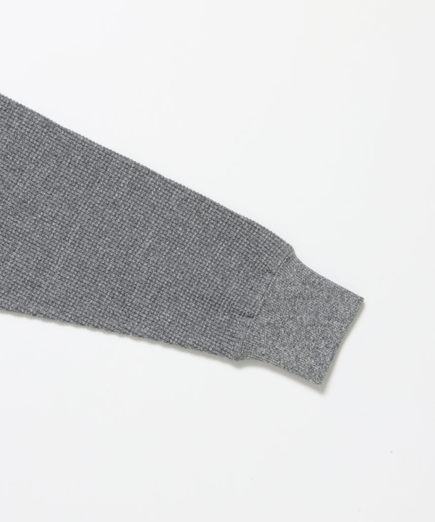 WAFFLE L/S HENLEY / ヘンリー ワッフル オーバーサイズ 長袖 レイヤード グレー