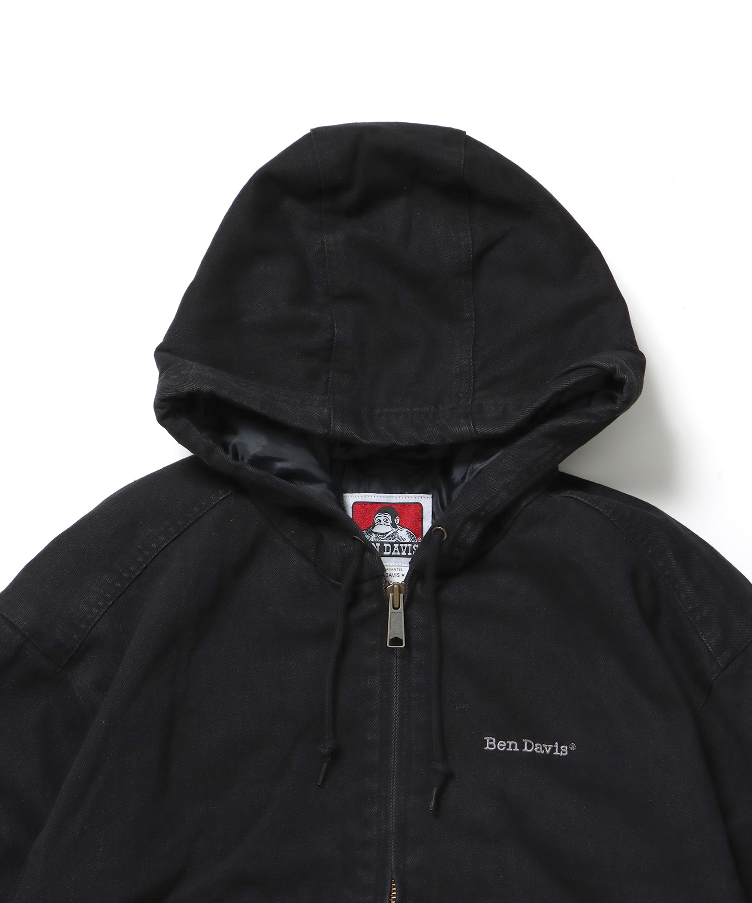 WORKERS PARKA / ジップパーカー フーディ 中綿 キルト ワークジャケット ダブルジップ ブラック
