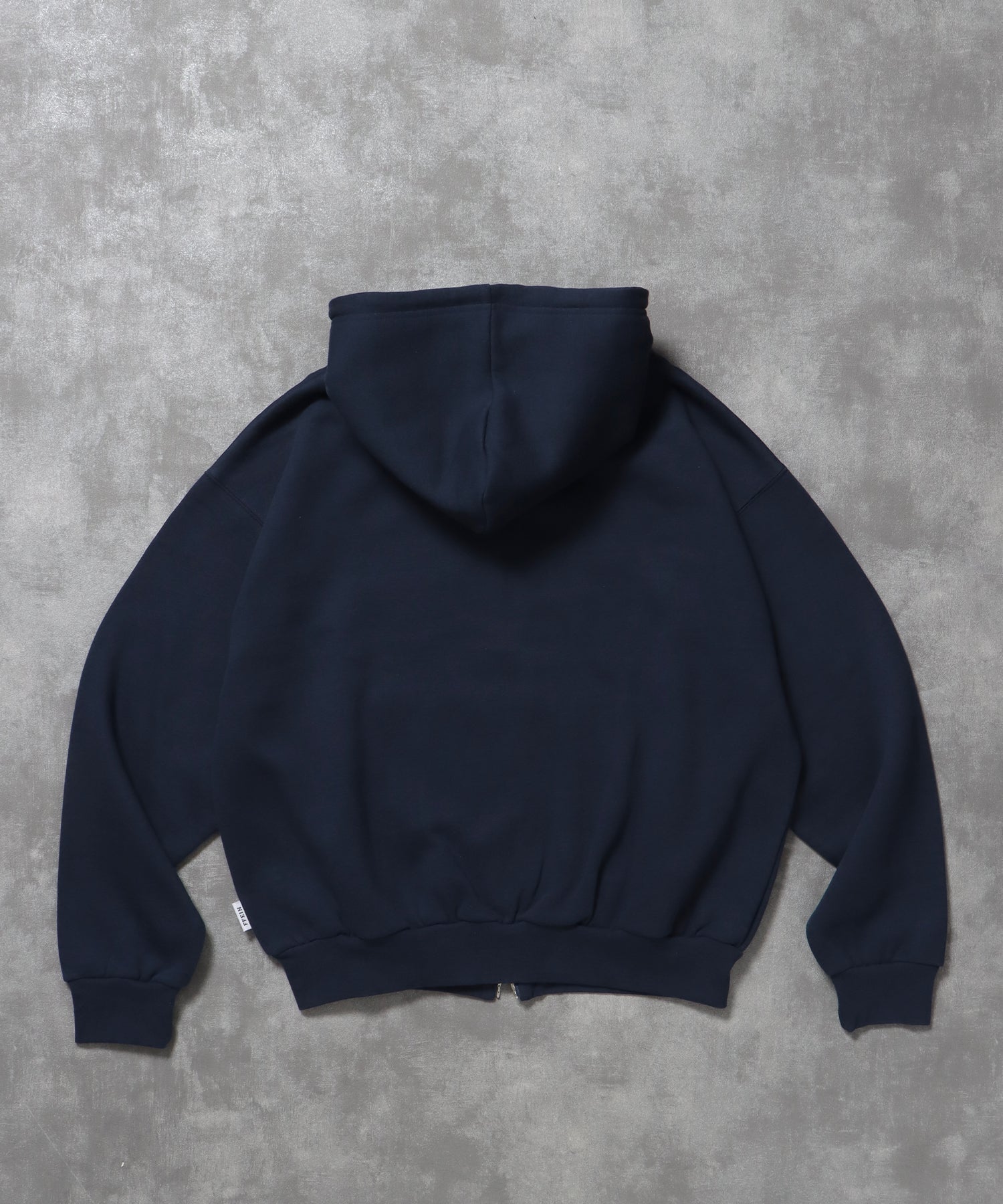 ヘビーウエイトワンポイントロゴジップパーカー / パーカー 裏起毛 ジップ 刺繍 ロゴ フーディ ダブルジップ ネイビー