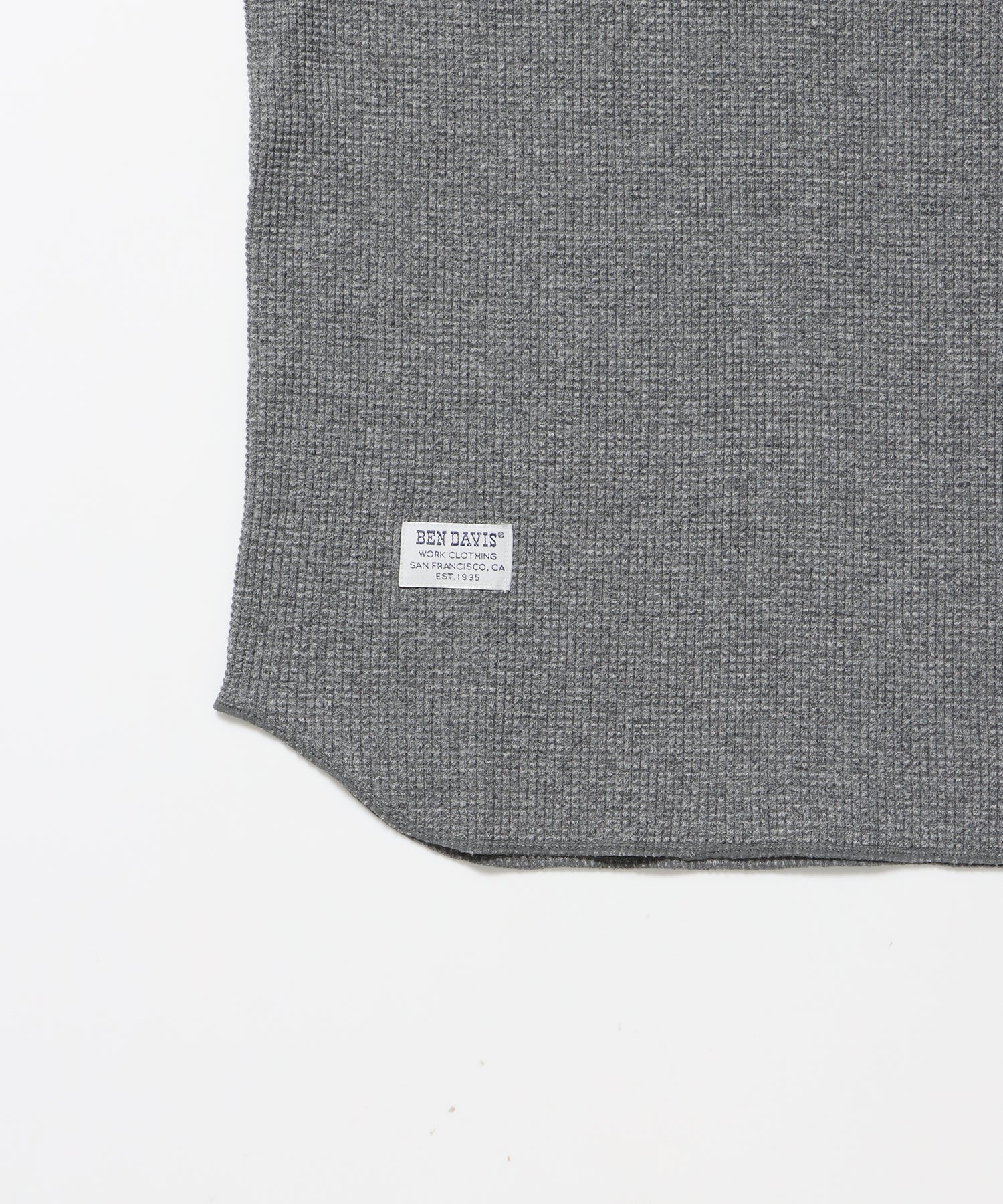 WAFFLE L/S HENLEY / ヘンリー ワッフル オーバーサイズ 長袖 レイヤード グレー