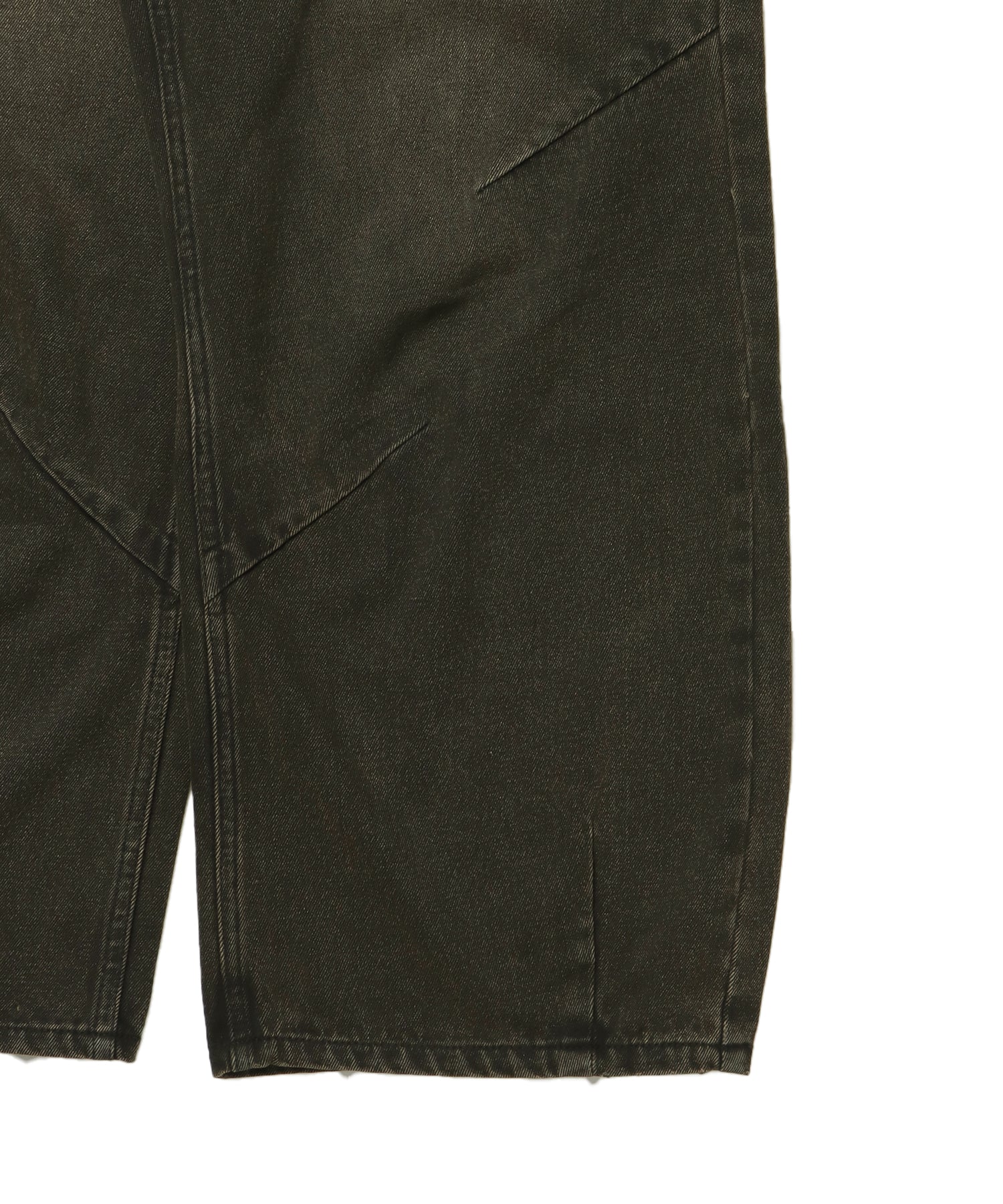 sqnz carve logo ladies denim / パンツ デニム リジッド 加工 カーブ 刺繍 ブラウン