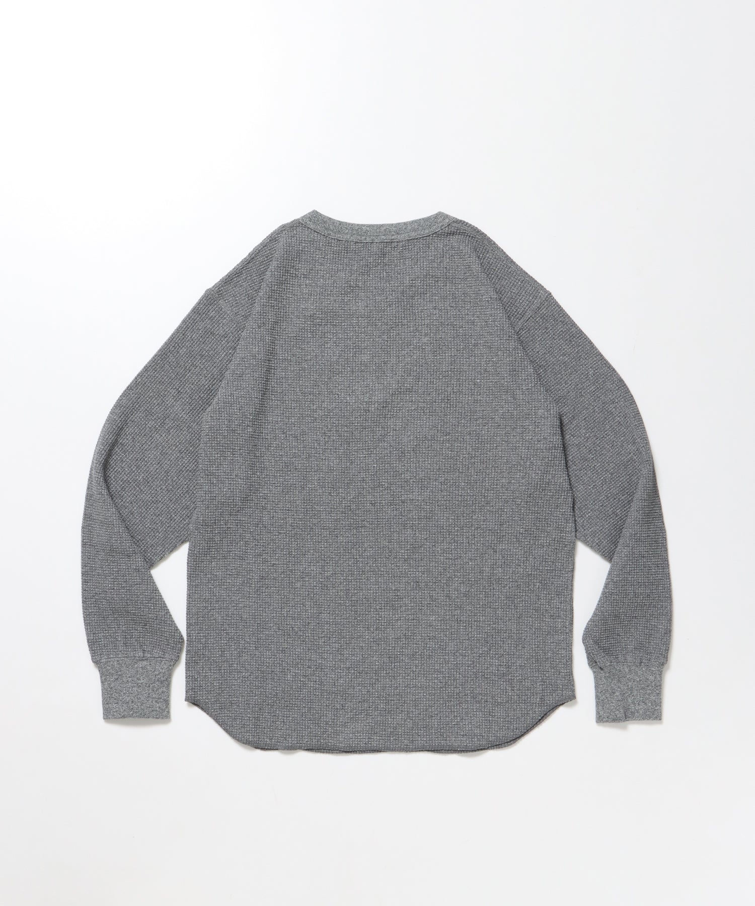 WAFFLE L/S CREW / ビッグシルエット ワッフル クルーネック 長袖 レイヤード グレー