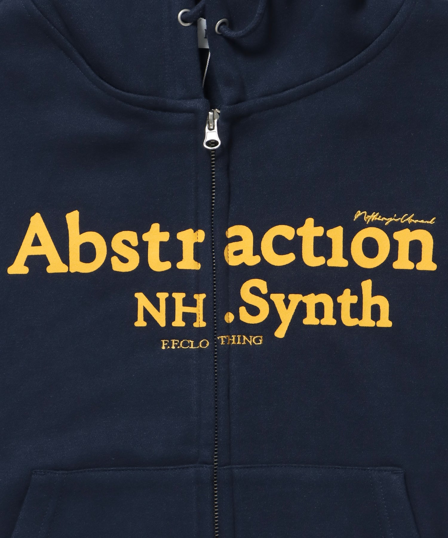 ヘビーウエイト2段ロゴZIPパーカー / パーカー 裏起毛 ジップ 刺繍 ロゴ フーディ ダブルジップ ネイビー