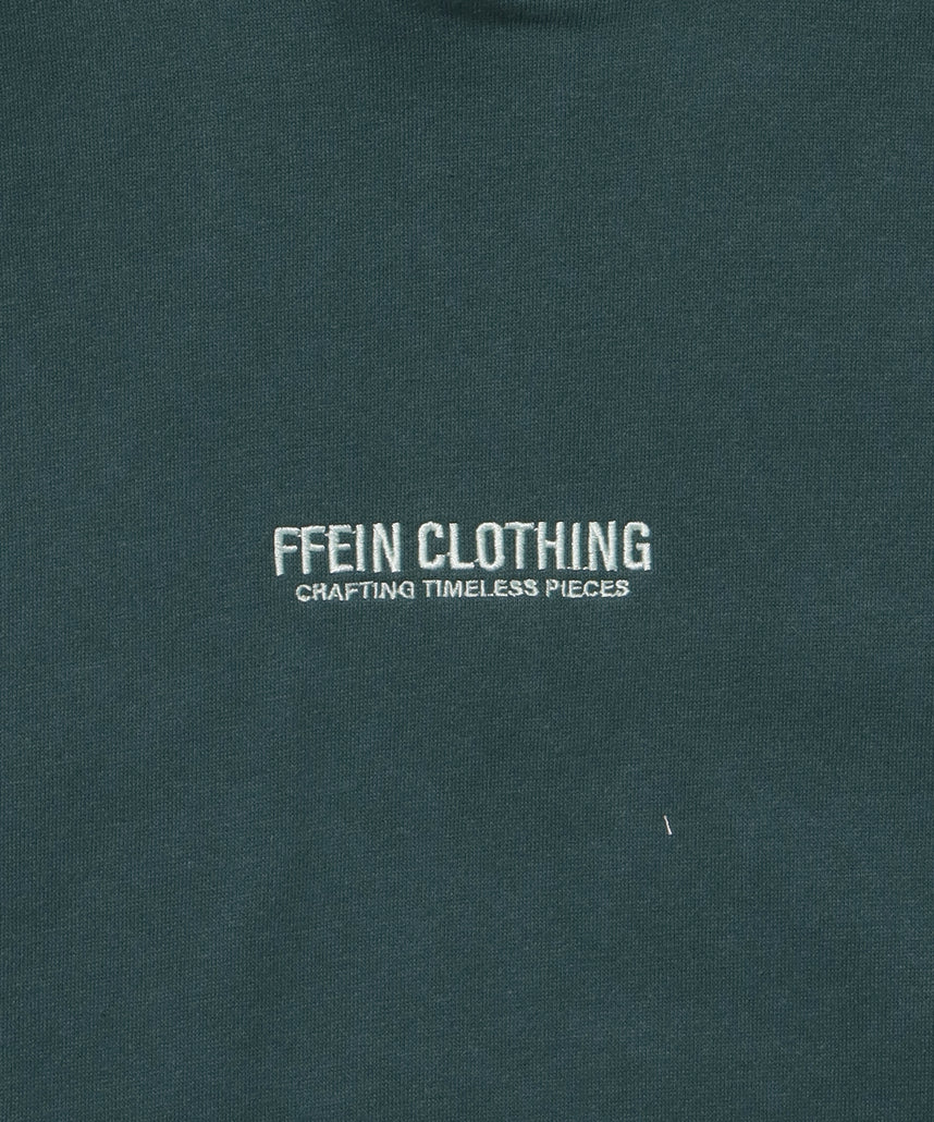 ヘビーウエイトセンターミニロゴジップパーカー / パーカー 裏起毛 ジップ 刺繍 ロゴ フーディ ダブルジップ グリーン