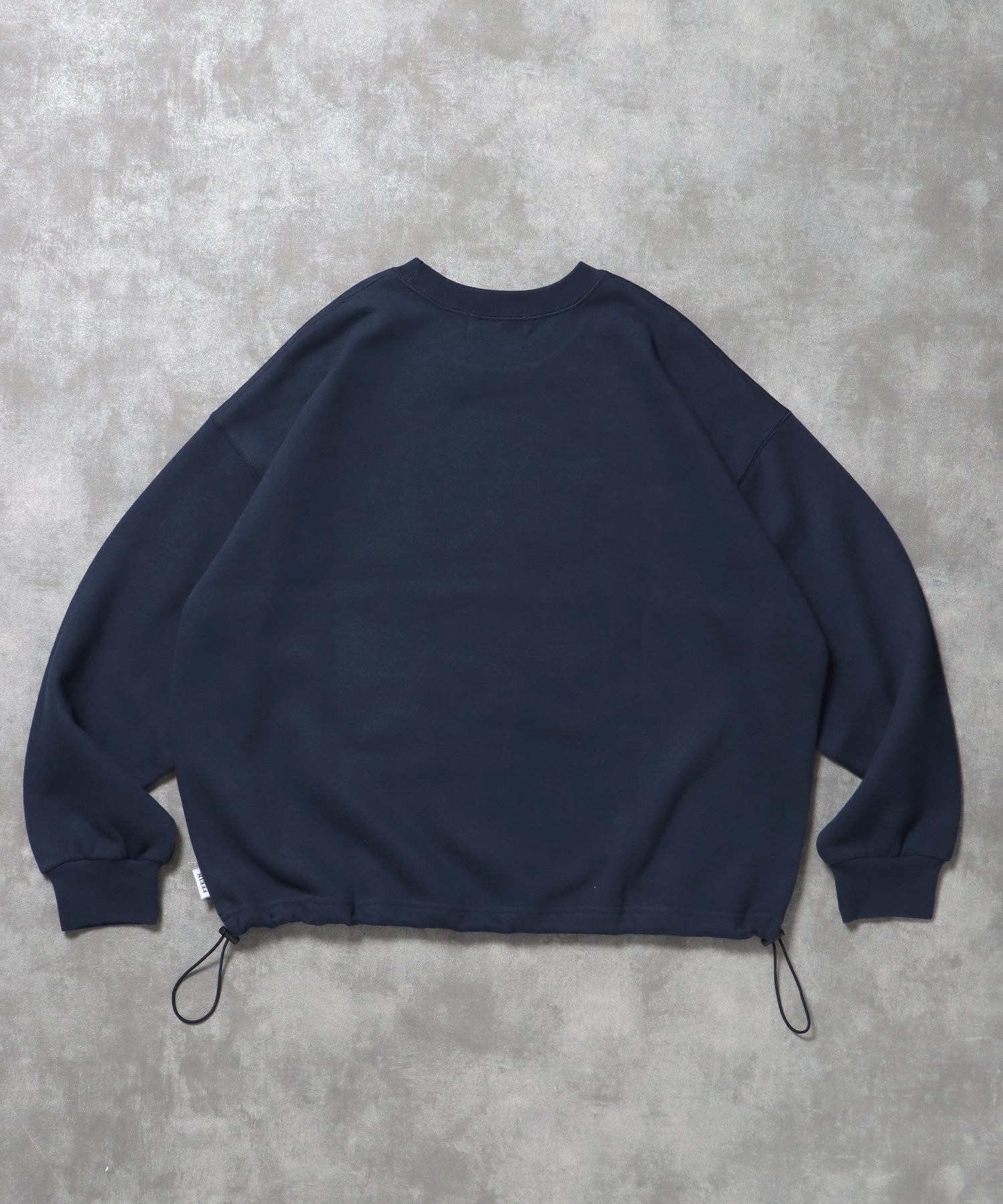 ヘビーウエイト3段ロゴドローコード付スウェット / スウェット トレーナー ロゴプリント ドローコード 裏起毛 ネイビー