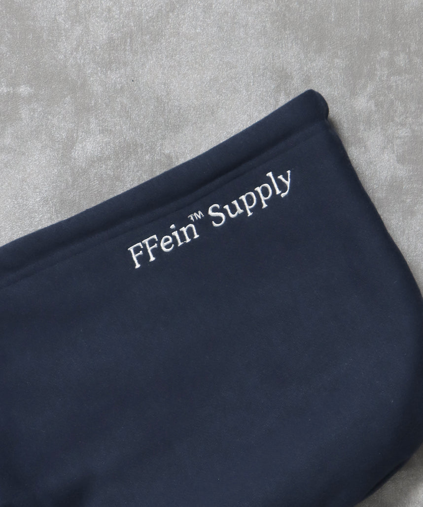 ヘビーウエイトフード刺繍ロゴジップパーカー / パーカー 裏起毛 ジップ 刺繍 ロゴ フーディ ダブルジップ ネイビー