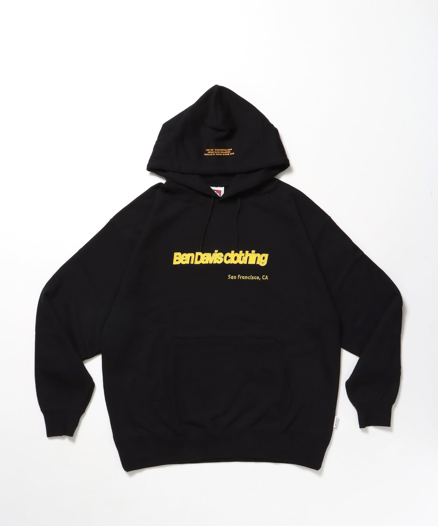 MID WEIGHT SWEAT HOODIE / パーカー プルパーカー フーディ 短丈 刺繍 裏起毛 ブラック