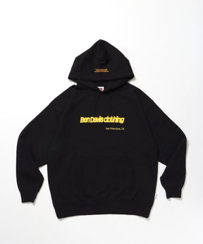 MID WEIGHT SWEAT HOODIE / パーカー プルパーカー フーディ 短丈 刺繍 裏起毛 ブラック
