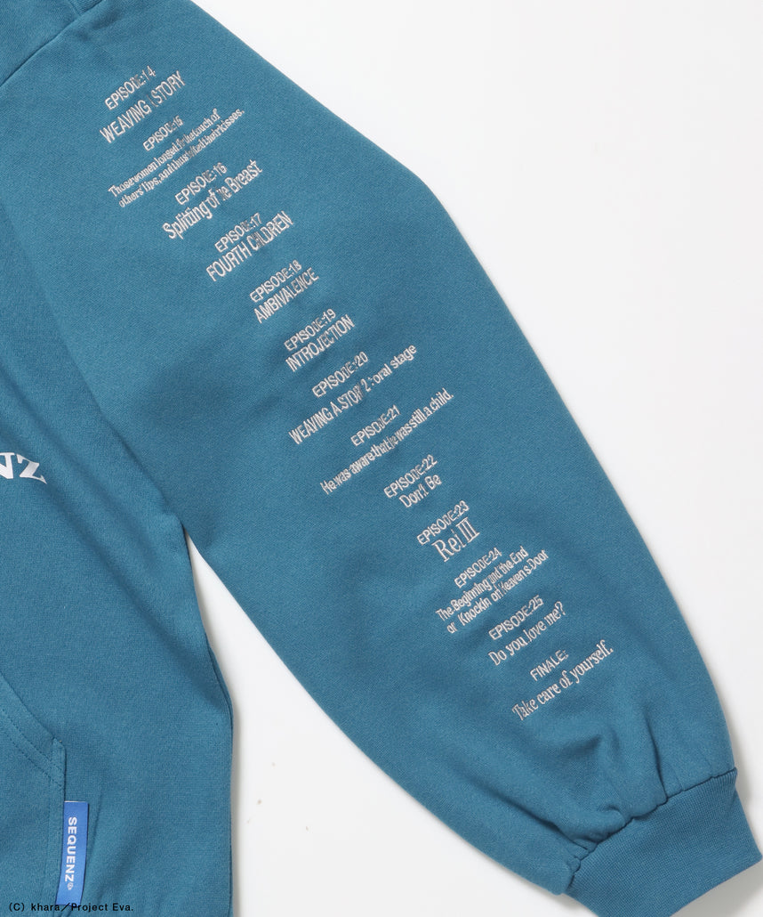 EVA CHARCTER ZIP PK / オーバーサイズ ビッグシルエット ジップパーカー 刺繍 プリント フーディ 裏起毛 ユニセックス グリーン