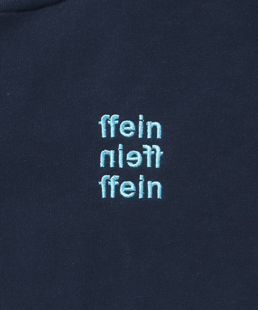 ヘビーウエイトワンポイントロゴジップパーカー / パーカー 裏起毛 ジップ 刺繍 ロゴ フーディ ダブルジップ ネイビー