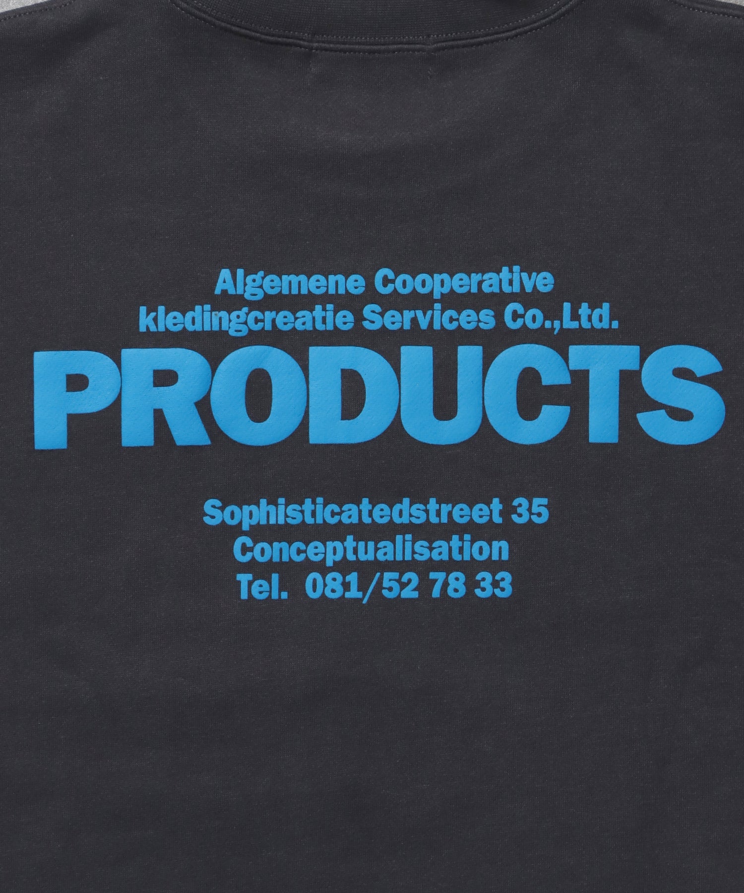 ヘビーウエイトウェーブロゴスウェット / 裏起毛 スウェット クルーネック ワンポイント プリント チャコール