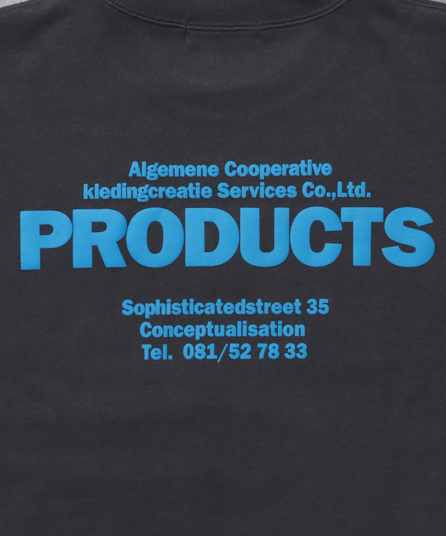 ヘビーウエイトウェーブロゴスウェット / 裏起毛 スウェット クルーネック ワンポイント プリント チャコール