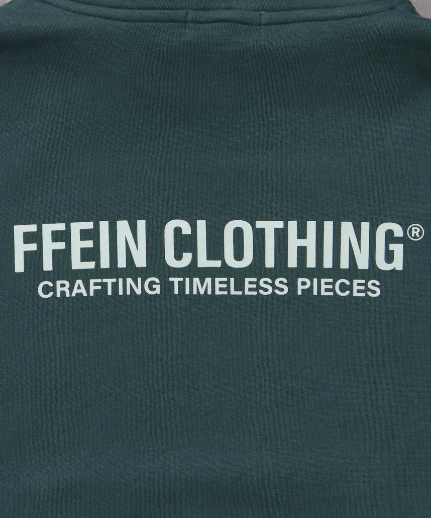 ヘビーウエイトセンターミニロゴジップパーカー / パーカー 裏起毛 ジップ 刺繍 ロゴ フーディ ダブルジップ グリーン