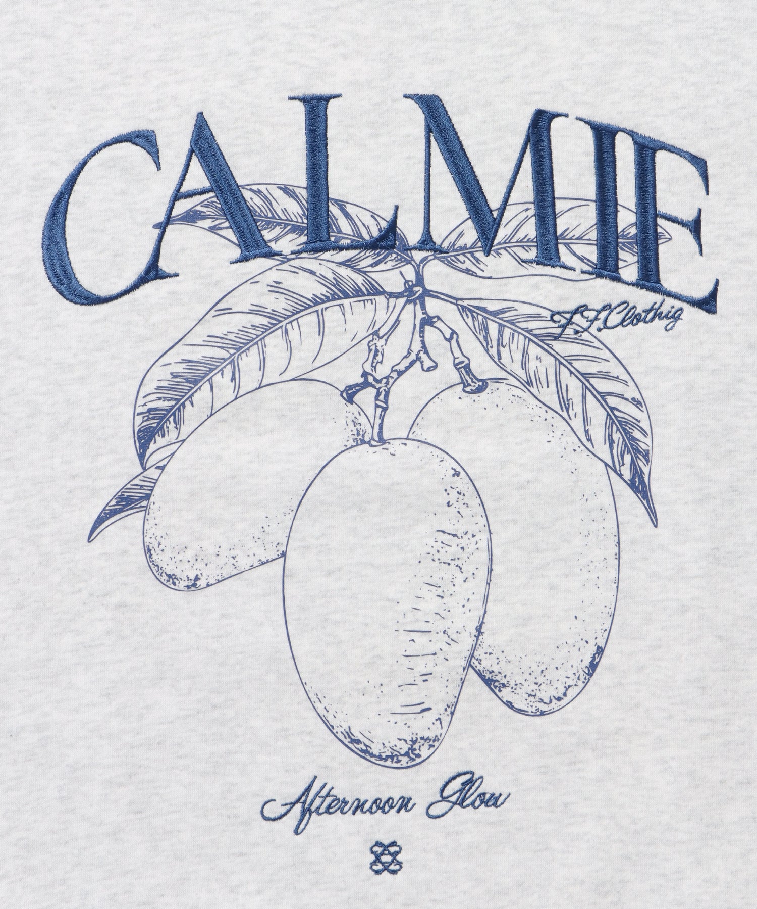 ヘビーウエイトフルーツロゴスウェット / スウェット トレーナー 刺繍 裏起毛 クルーネック アッシュグレー