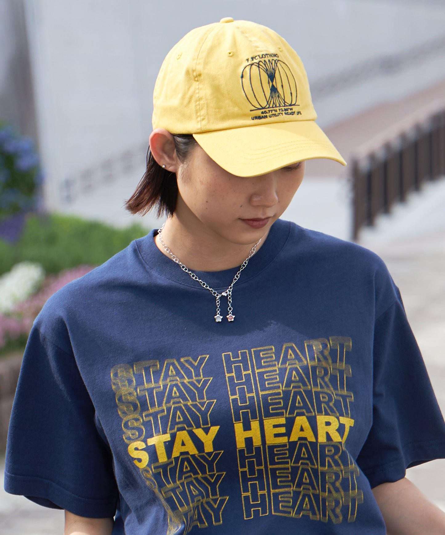 アートロゴ刺繍キャップ / 深めキャップ イエロー