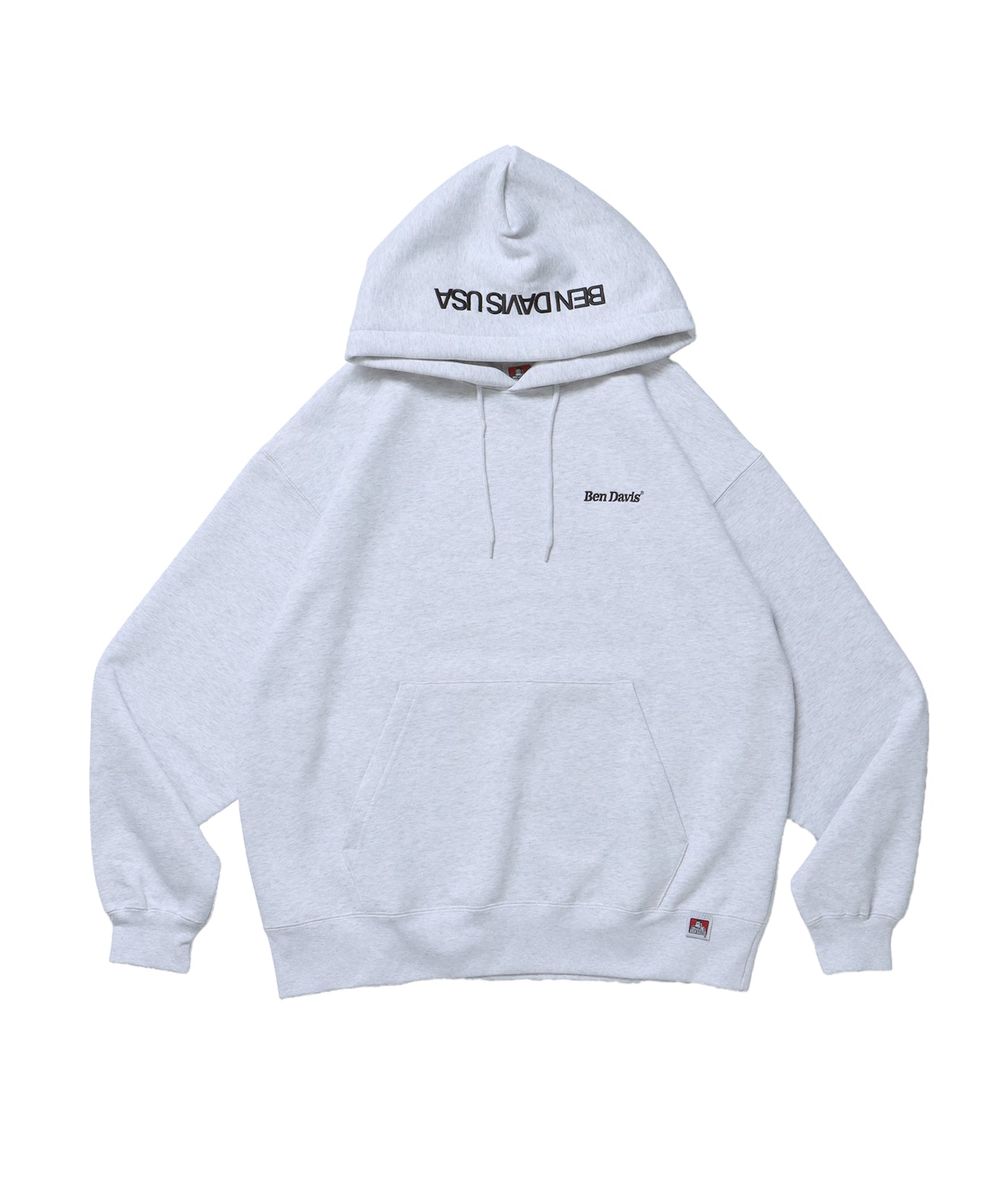 BD LABEL EMB HOODIE / フーディ プルパーカー ヘビーウェイト ワンポイント 刺繍 裏起毛 アッシュグレー