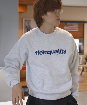 ヘビーウエイトセンターデカロゴ刺繍スウェット / スウェット トレーナー 刺繍 裏起毛 クルーネック ワンポイント アッシュグレー