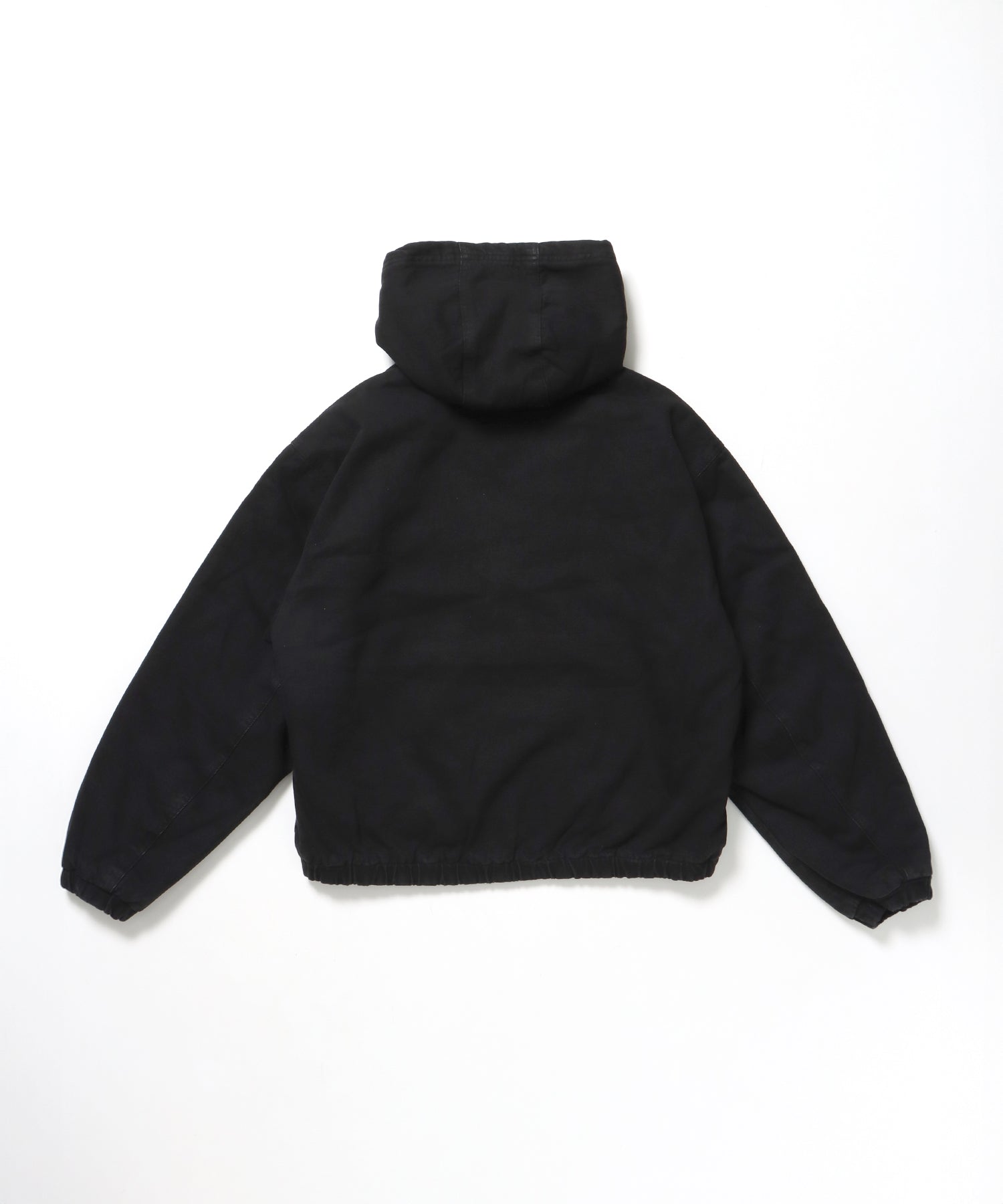 WORKERS PARKA / ジップパーカー フーディ 中綿 キルト ワークジャケット ダブルジップ ブラック