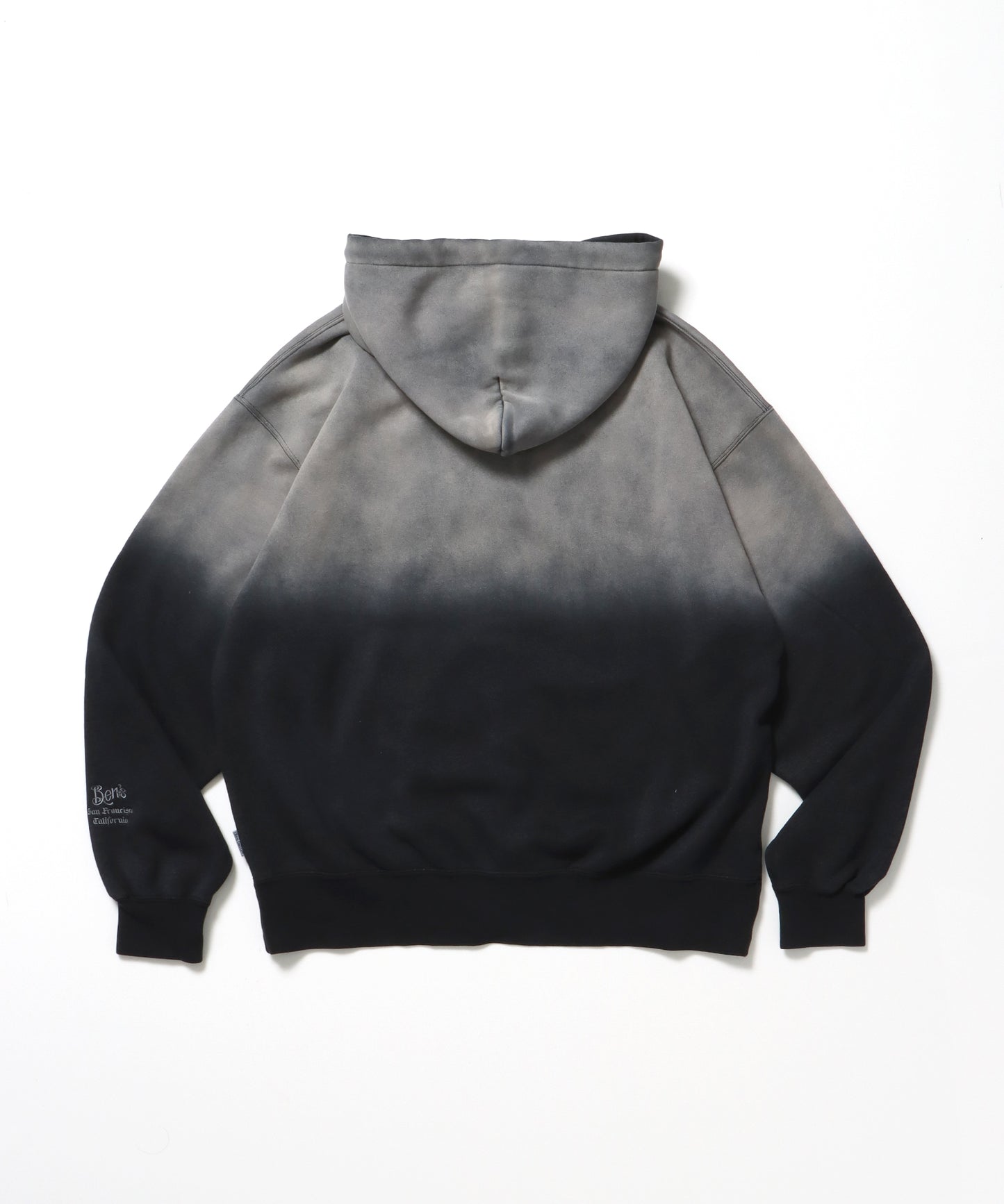 LETTERS FADED ZIP HOODIE / オーバーサイズ 裏起毛 パーカー ジップ フード ヴィンテージライク ブラック系