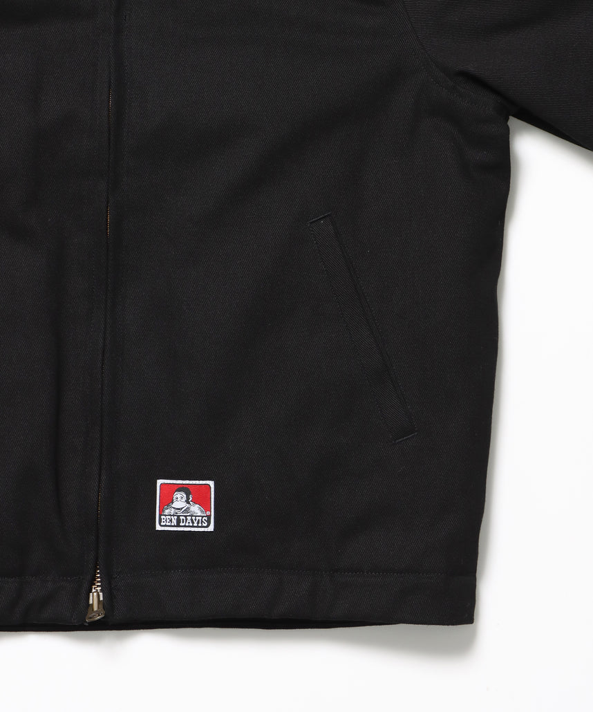 PADDED EISENHOWER JACKET / オーバーサイズ ビッグシルエット ジャケット アウター 中綿 ジップ ブラック