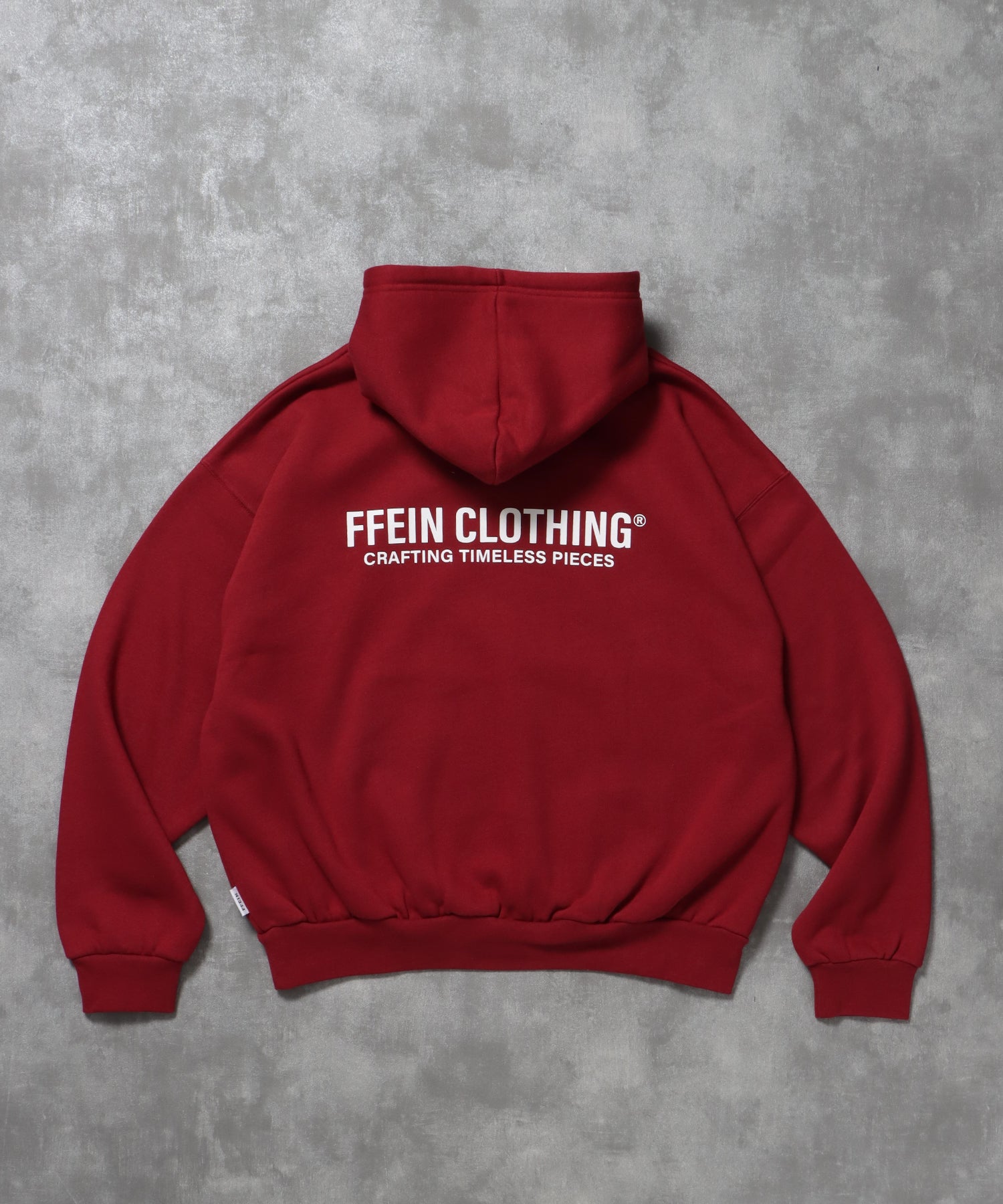 ヘビーウエイトセンターミニロゴジップパーカー / パーカー 裏起毛 ジップ 刺繍 ロゴ フーディ ダブルジップ ワイン