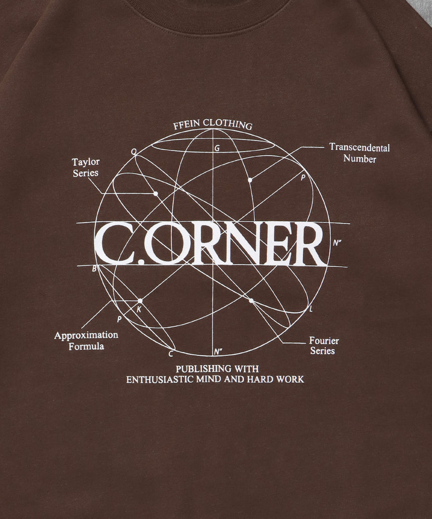 ヘビーウエイトサークルロゴスウェット / 裏起毛 スウェット クルーネック ワンポイント プリント ブラウン