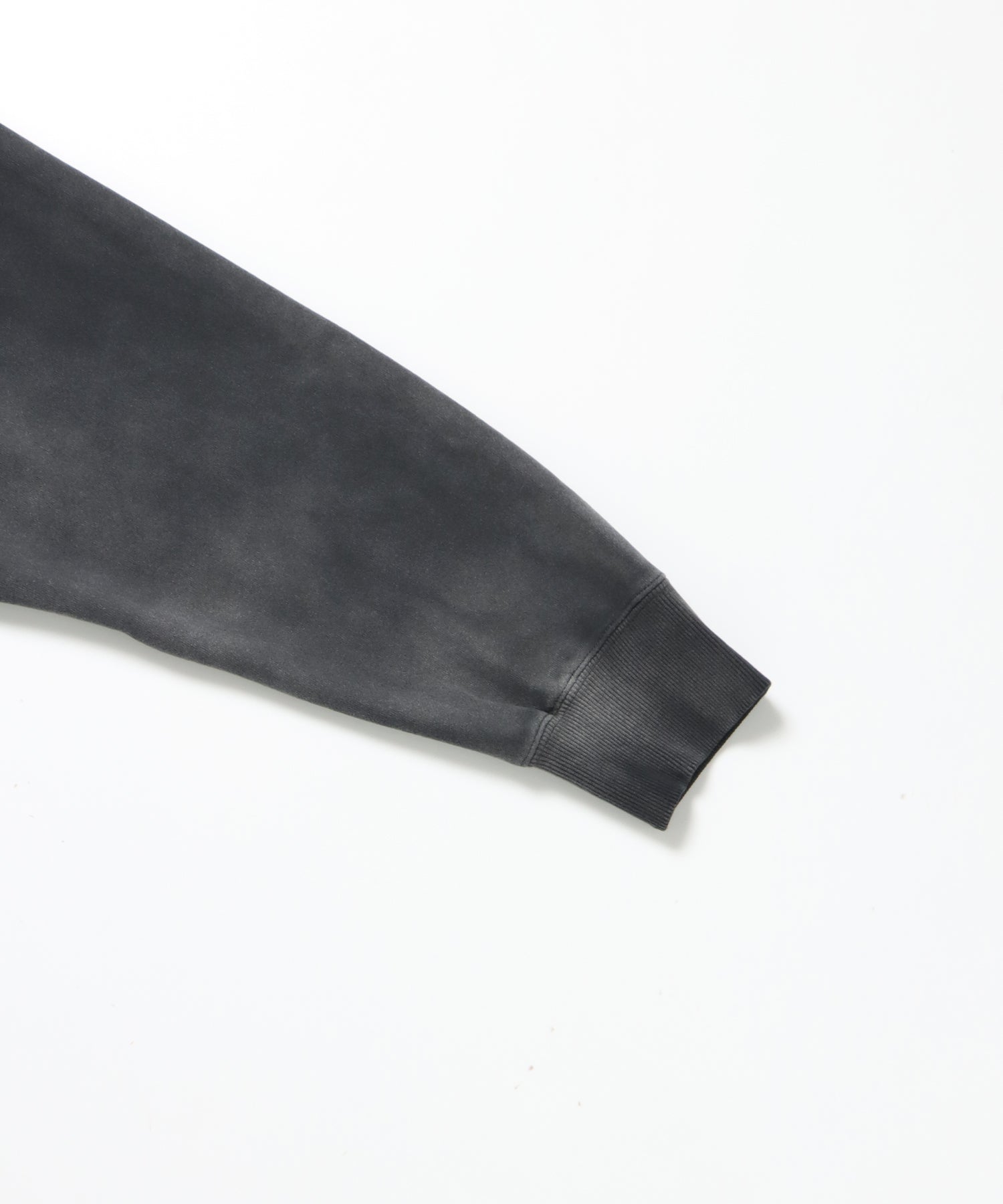 70'S FIT F-SLEEVE CREW / 加工 裏起毛 クルーネック スウェット ラグラン 短丈 裏毛 ブラック