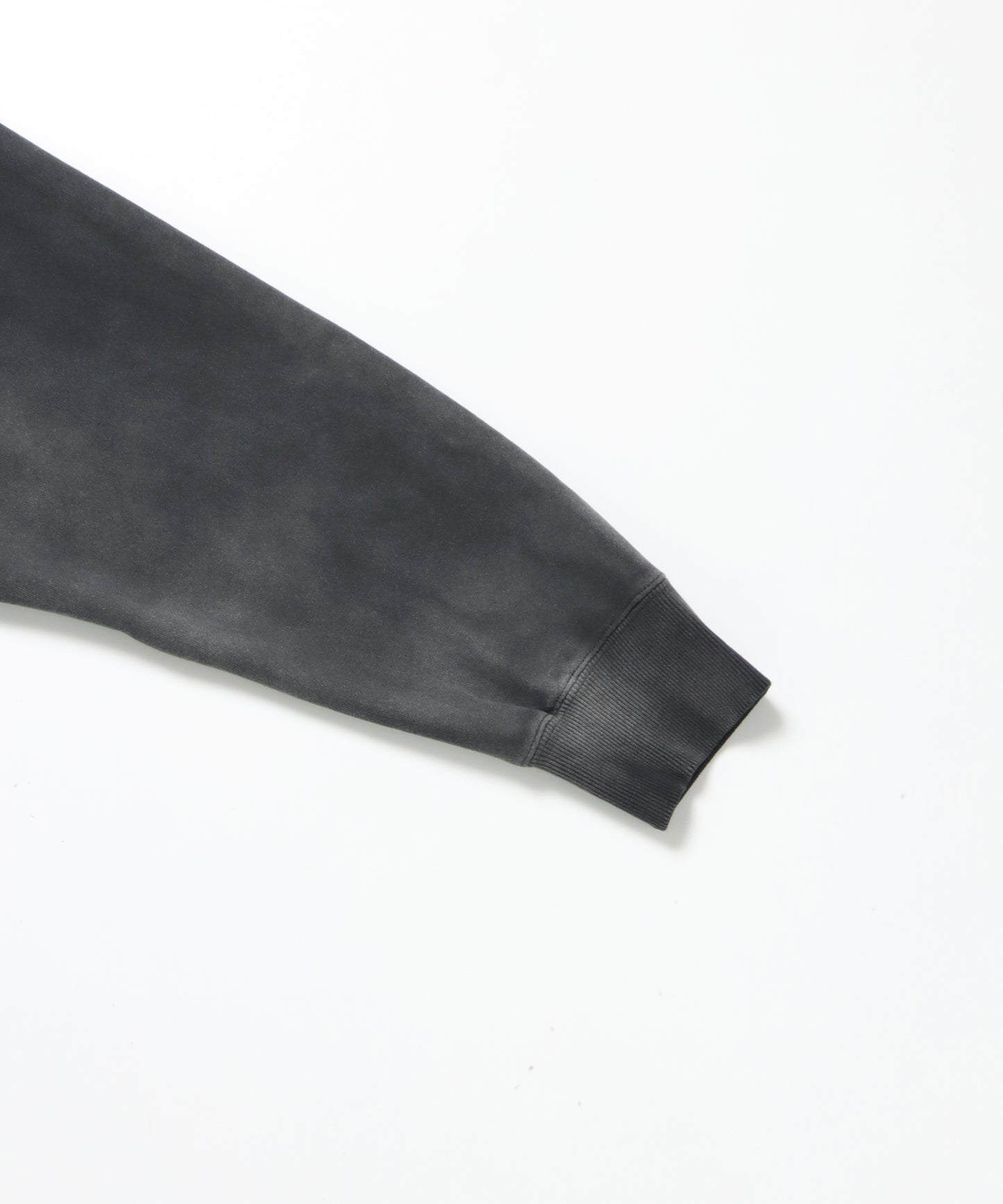 70'S FIT F-SLEEVE CREW / 加工 裏起毛 クルーネック スウェット ラグラン 短丈 裏毛 ブラック