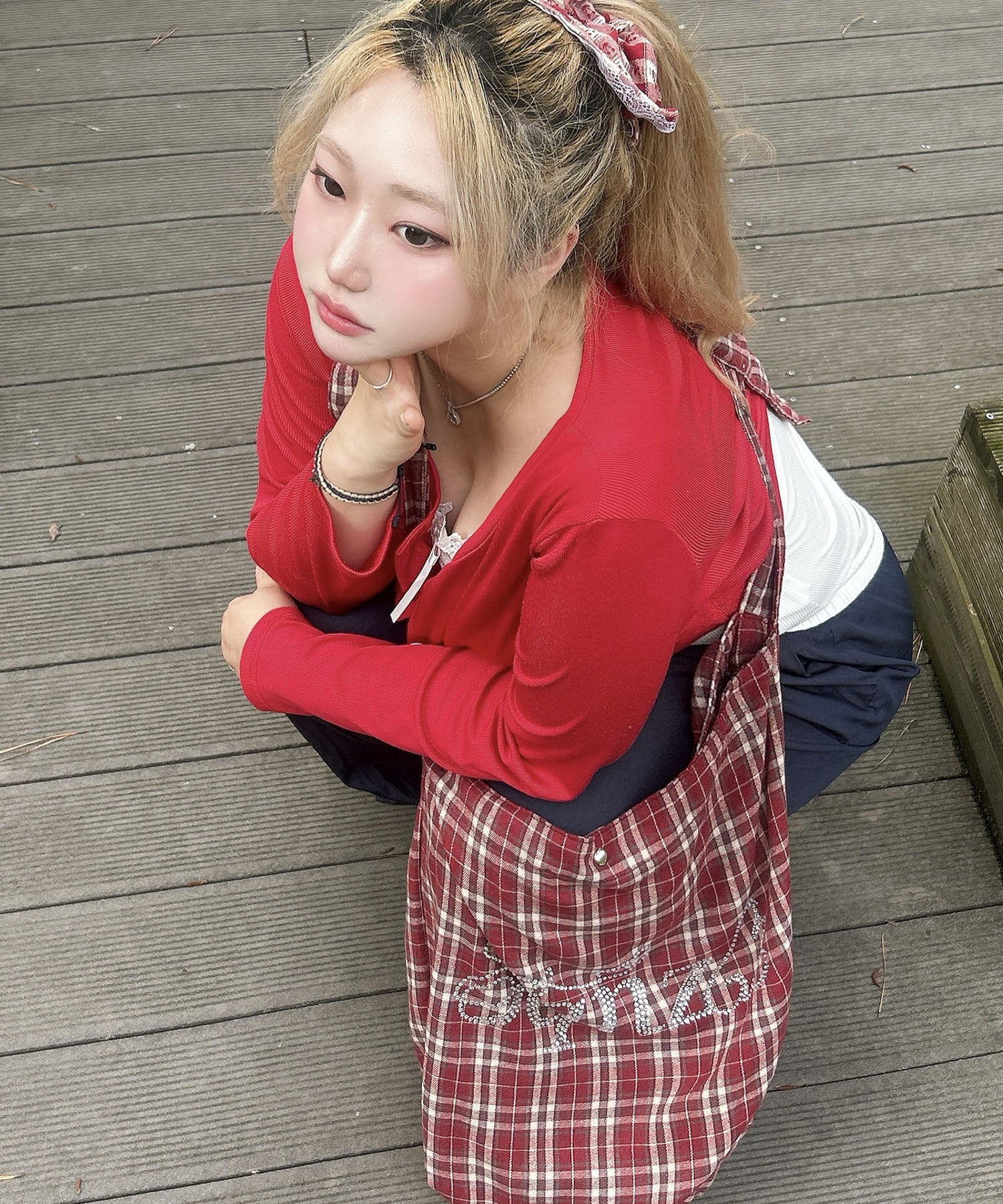 ※WEB限定 / 推し活トートバッグ / sqnz favorite kira-kira tote bag レッド