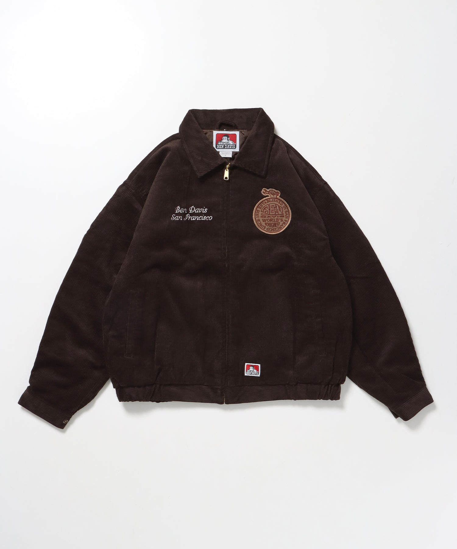 REMOVAL BOA COLLAR CORD JACKET /ジャケット ボア 刺繍 ワッペン スイングトップ ブラウン
