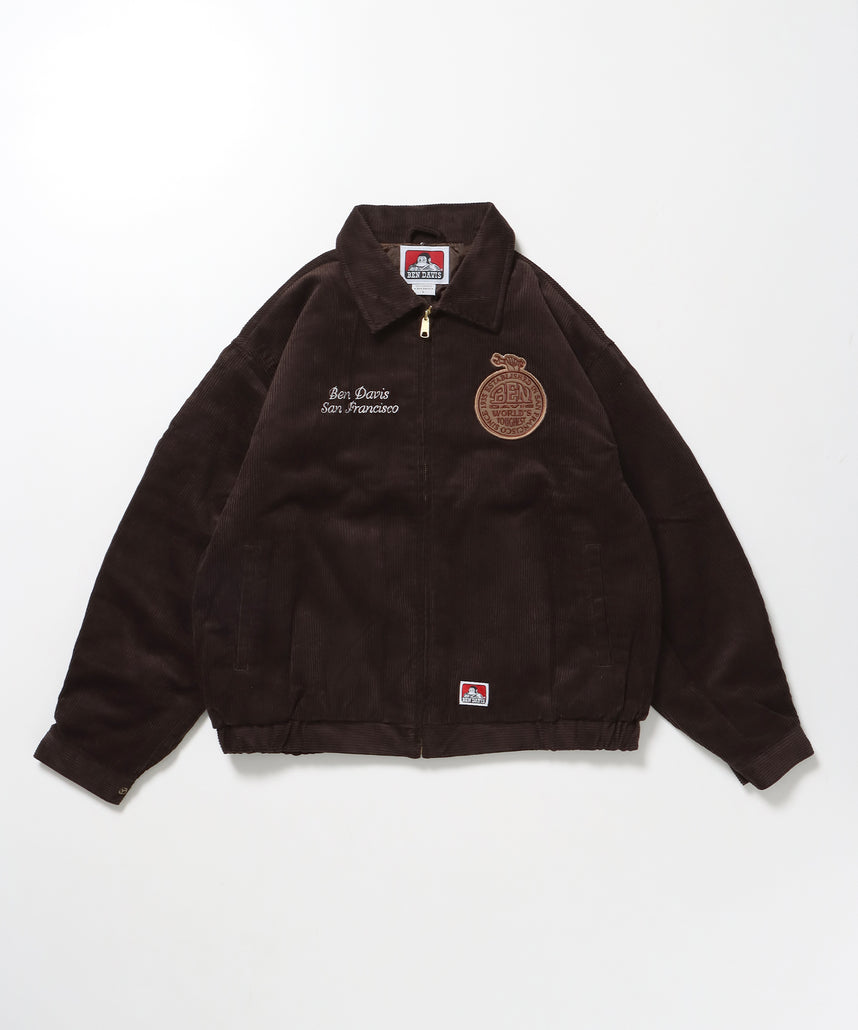 REMOVAL BOA COLLAR CORD JACKET /ジャケット ボア 刺繍 ワッペン スイングトップ ブラウン