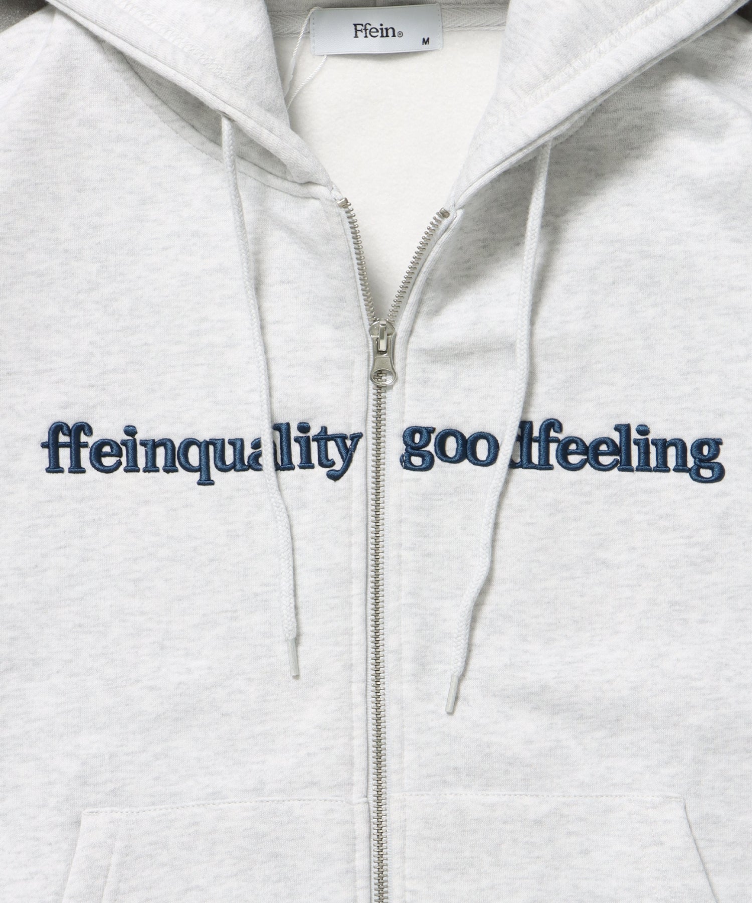 ヘビーウエイトセンターロゴ刺繍ZIPパーカー / パーカー 裏起毛 ジップ 刺繍 ロゴ フーディ バブルジップ アッシュグレー