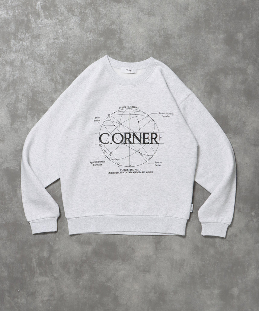 ヘビーウエイトサークルロゴスウェット / 裏起毛 スウェット クルーネック ワンポイント プリント アッシュグレー