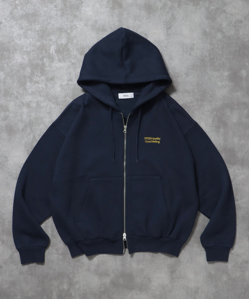 ヘビーウエイトワンポイントジップパーカー / パーカー ジップ ワンポイント ロゴ 裏起毛 フーディ ネイビー