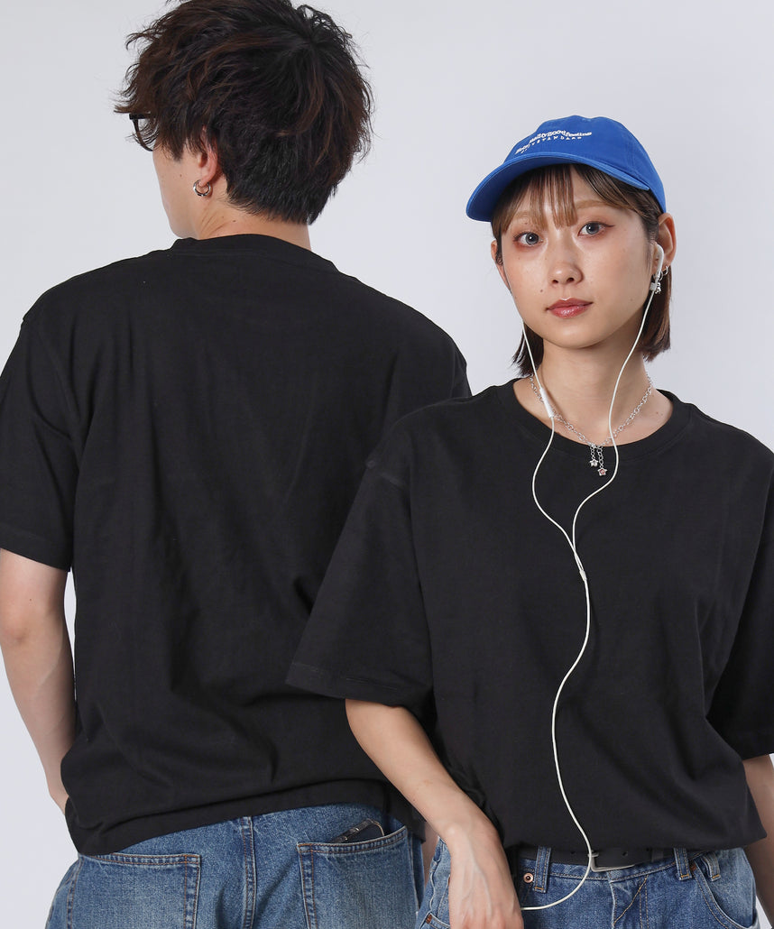 ヴィンテージパックTシャツ/ パックT 2枚 綿100% Tシャツ クルーネック 半袖 無地 シンプル ブラック