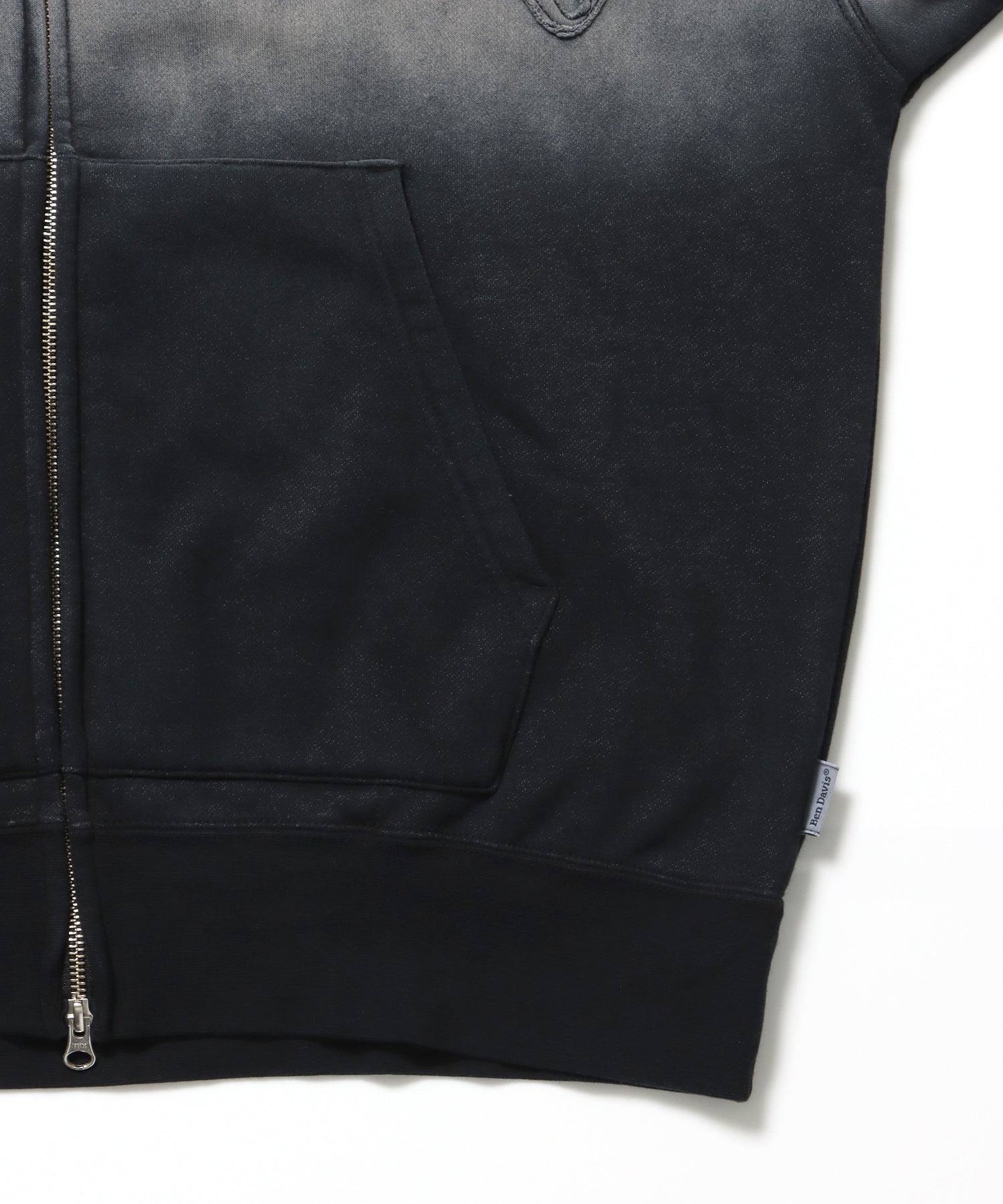 LETTERS FADED ZIP HOODIE / オーバーサイズ 裏起毛 パーカー ジップ フード ヴィンテージライク ブラック系