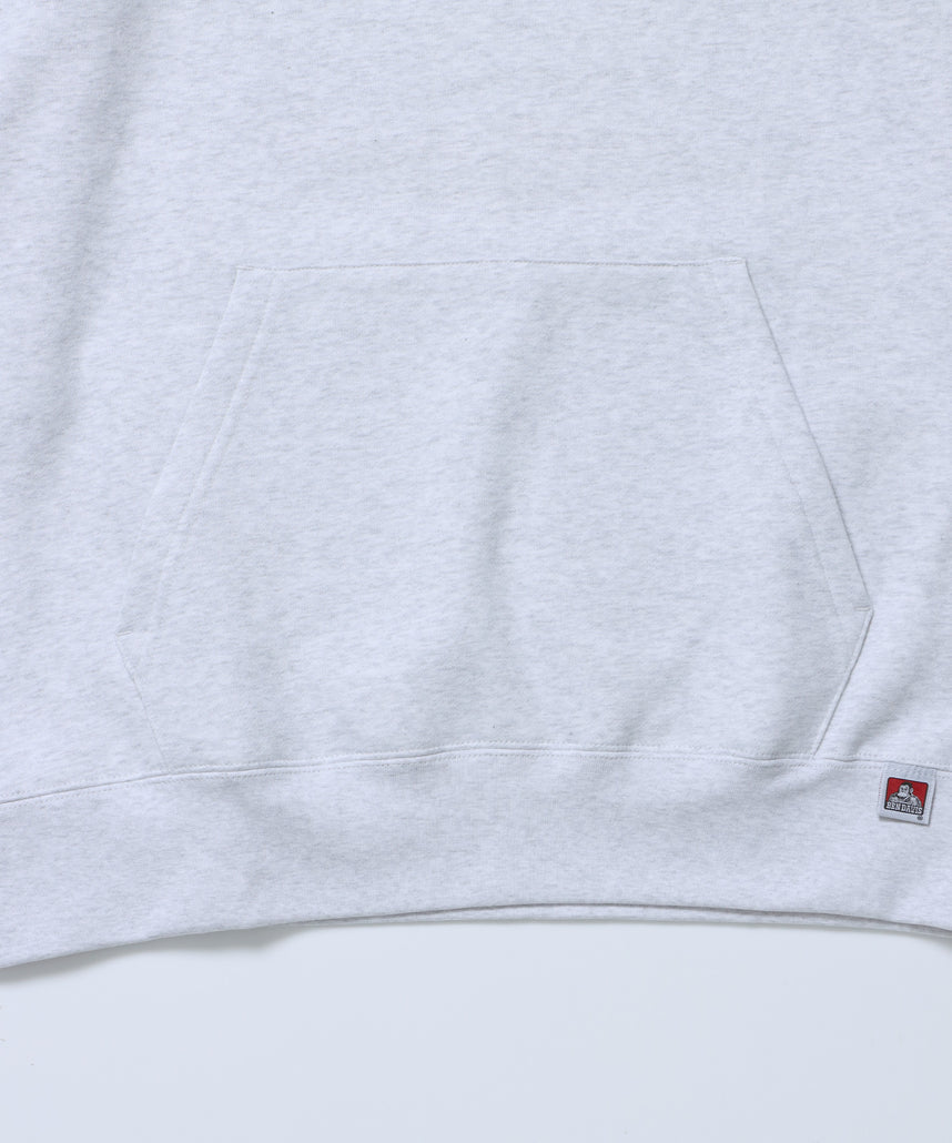 BD LABEL EMB HOODIE / フーディ プルパーカー ヘビーウェイト ワンポイント 刺繍 裏起毛 アッシュグレー