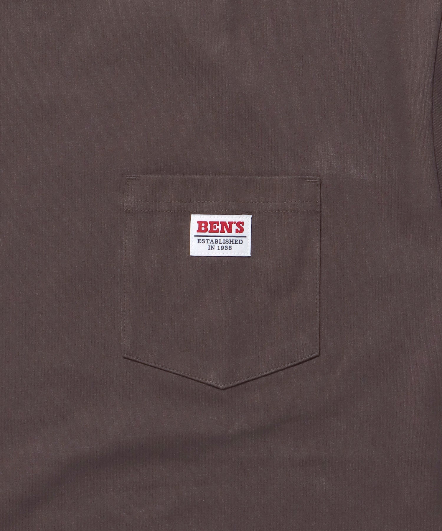 BIG POCKET TEE ZF / ポケット 半袖 ワンポイント ワイドシルエット ヘビーウエイト クルーネック ダークブラウン