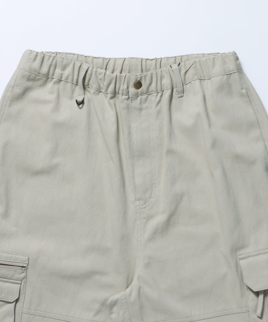 THESE DAYS TECH CARGO PANTS / ワイドテーパード 裾ドローコード グレイッシュベージュ