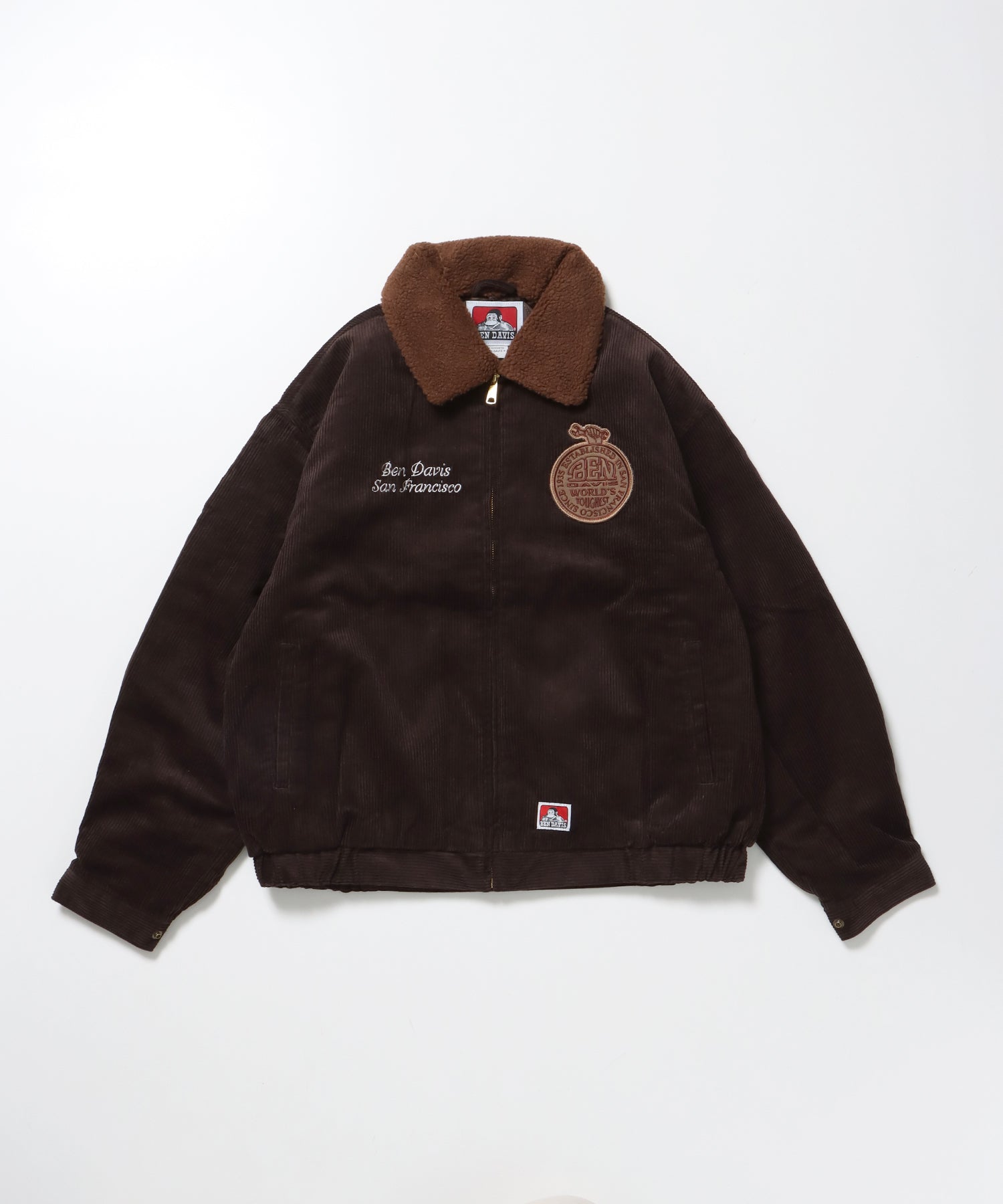 REMOVAL BOA COLLAR CORD JACKET /ジャケット ボア 刺繍 ワッペン スイングトップ ブラウン