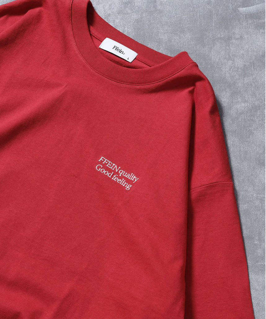 【FFEIN(フェイン)】*新色追加 ワンポイントロゴ刺繍 / Tシャツ オーバーサイズ クルーネック 半袖 レッド