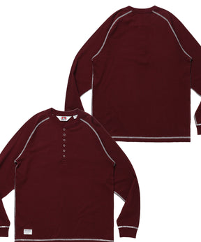 BEN'S HENLEY L/S TEE / ヘンリーネック ロング ユニセックス ラグラン 長袖 ワイン