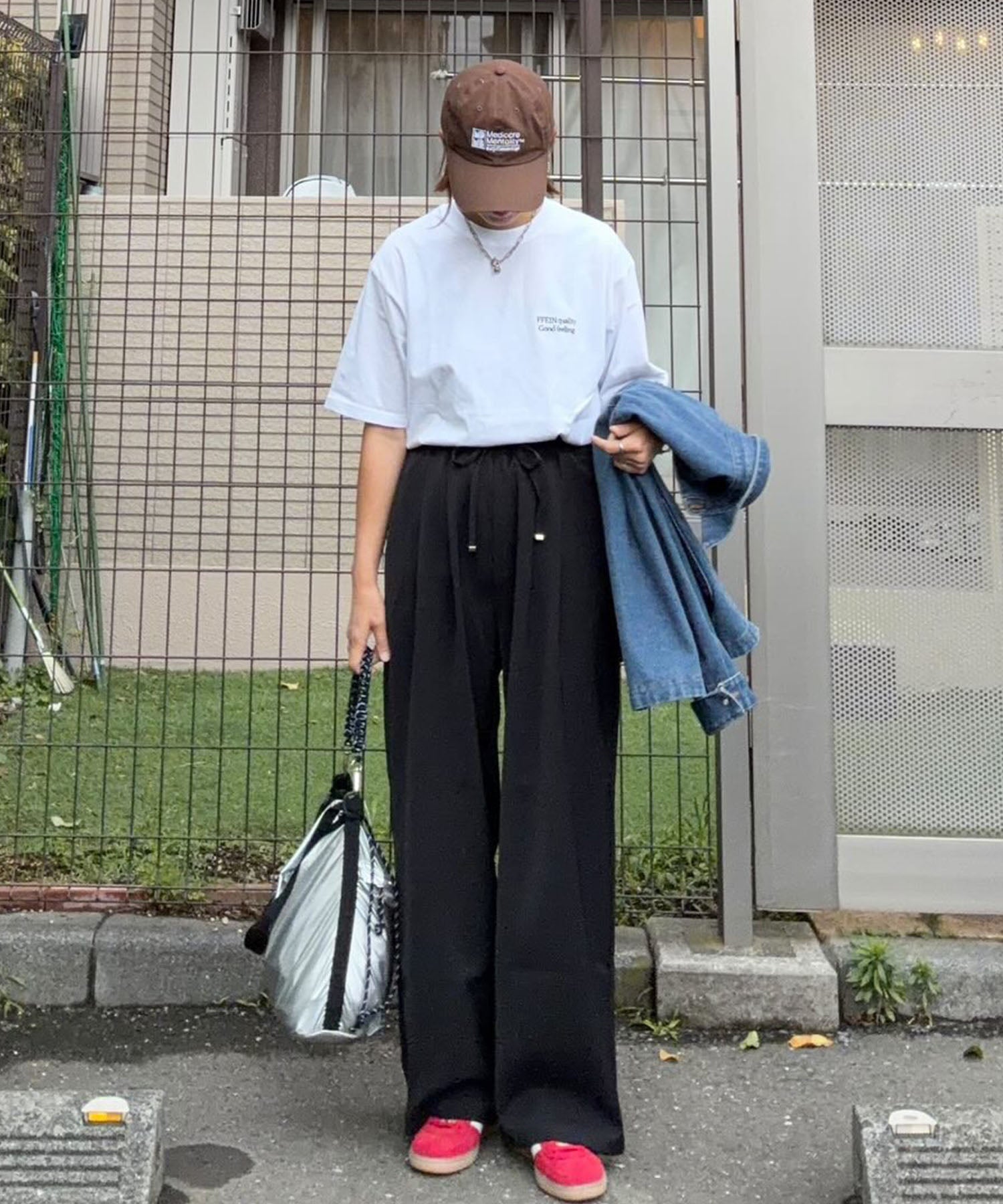 ワンポイントロゴ刺繍 TEE ホワイト