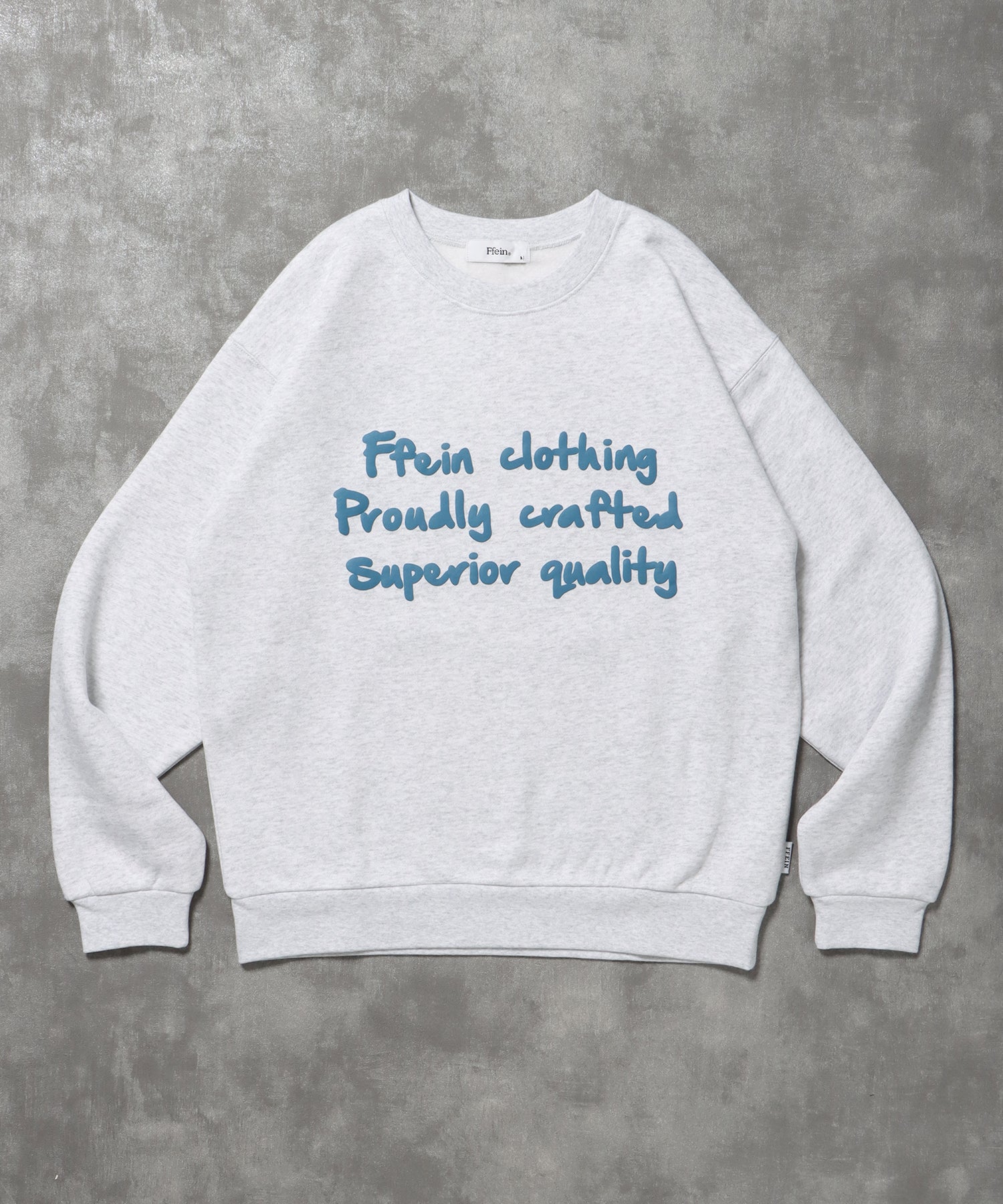 ヘビーウエイト手書き風ロゴスウェット / 裏起毛 スウェット クルーネック ワンポイント プリント アッシュグレー