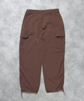 ナイロンテックワイドカーゴパンツ / ドローコード ブロークコア シティガール シティボーイ ワンポイント シンプル ノームコア ブラウン