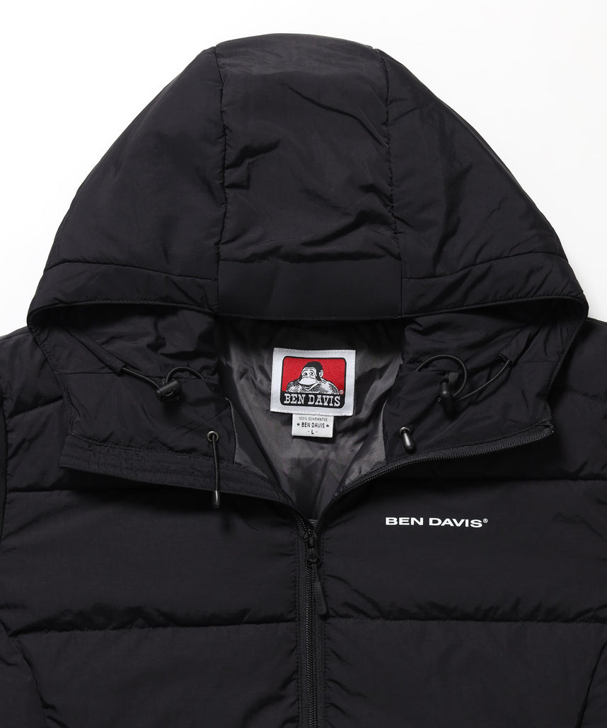 BD HOODED PUFFER JACKET / ダウンジャケット パッファー フード ユニセックス ブラック