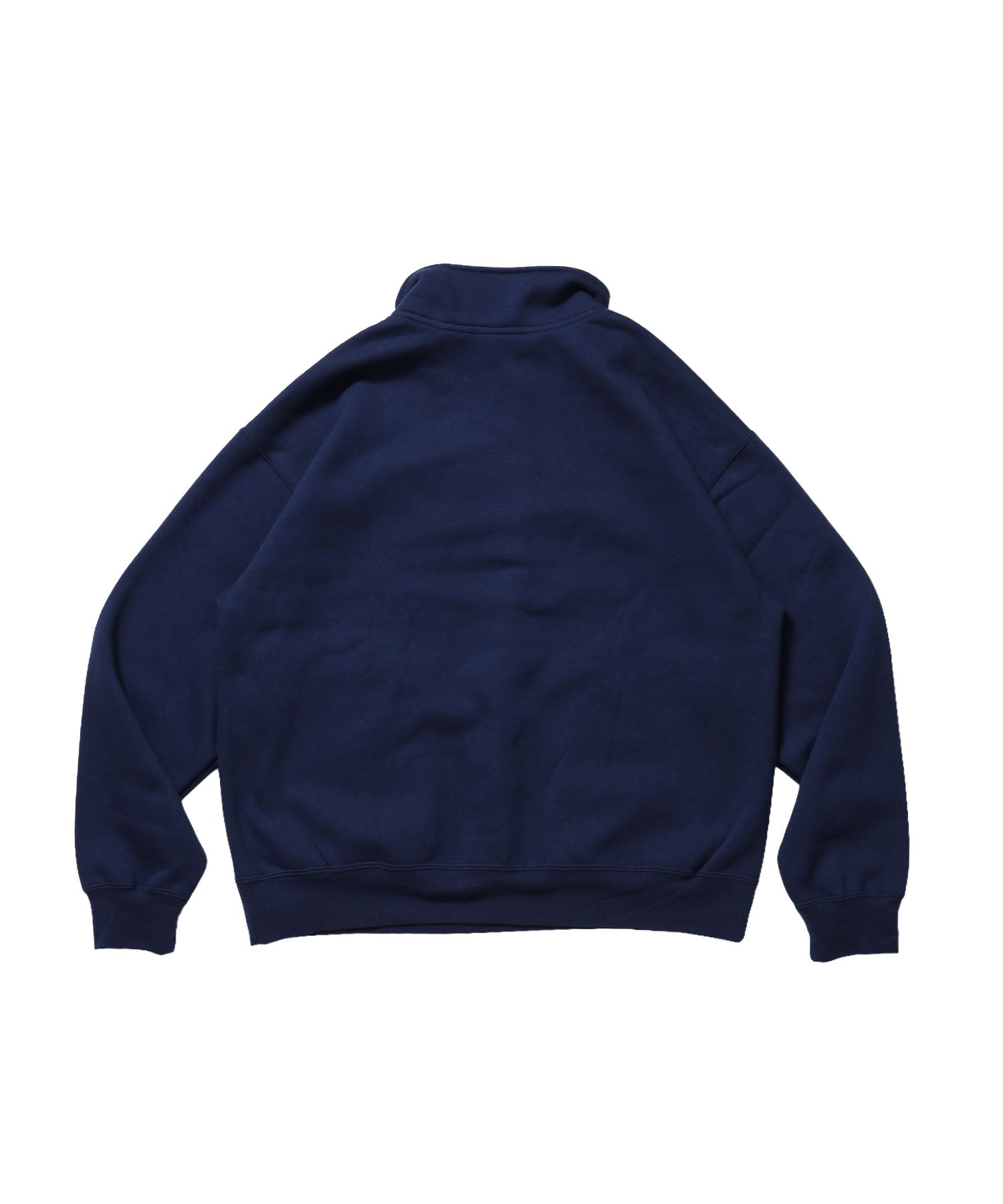 BD SWEAT SNAP P/O / スウェット ハイネック ボタン 裏起毛 ワンポイント刺繍 ユニセックス ネイビー