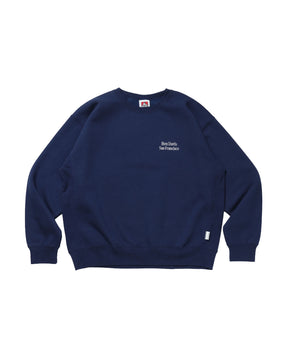 BD SWEAT CREW / スウェット クルーネック 裏起毛 ワンポイント刺繍 リサイズ ユニセックス ネイビー
